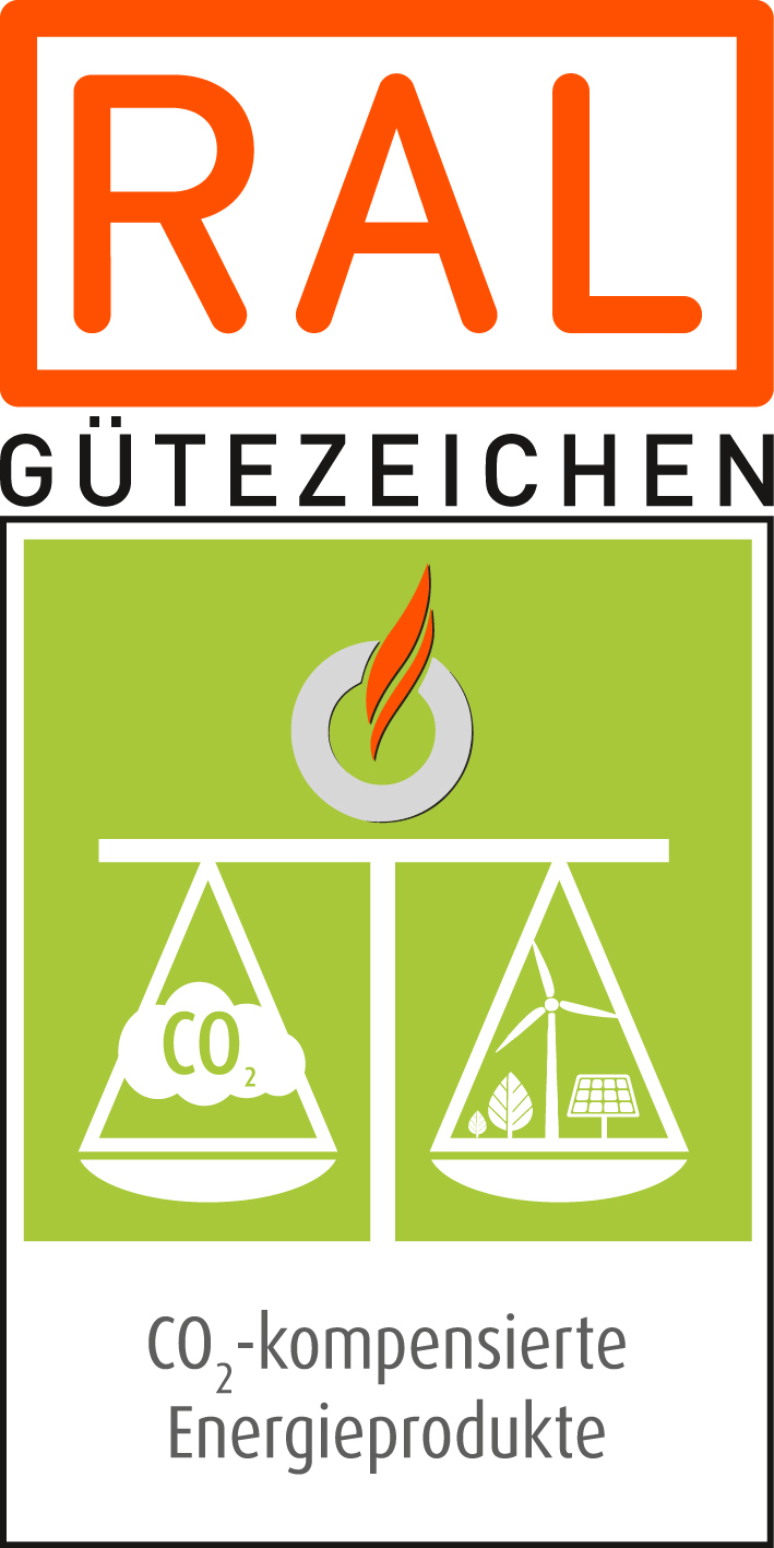 Logo Gütezeichen Co2-kompensierte Energieprodukte