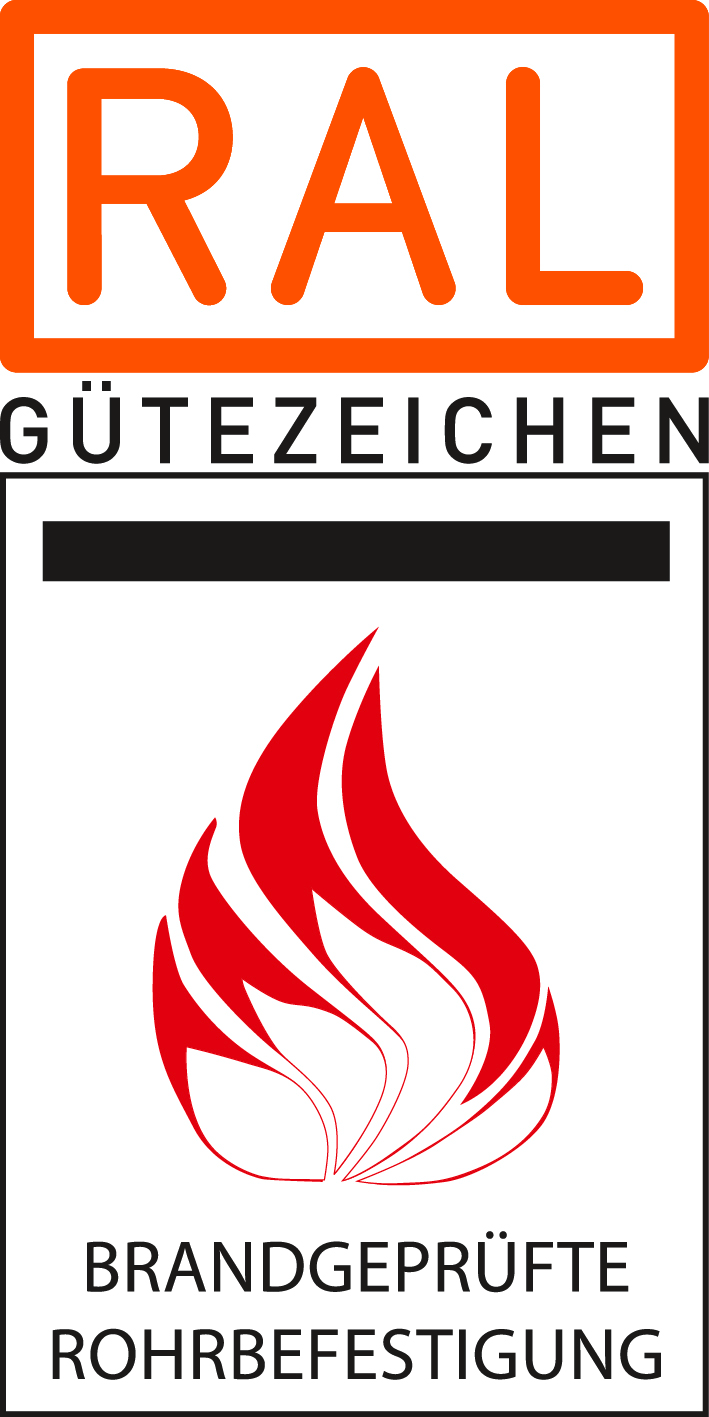 Logo Gütezeichen Brandgeprüfte Rohrbefestigung