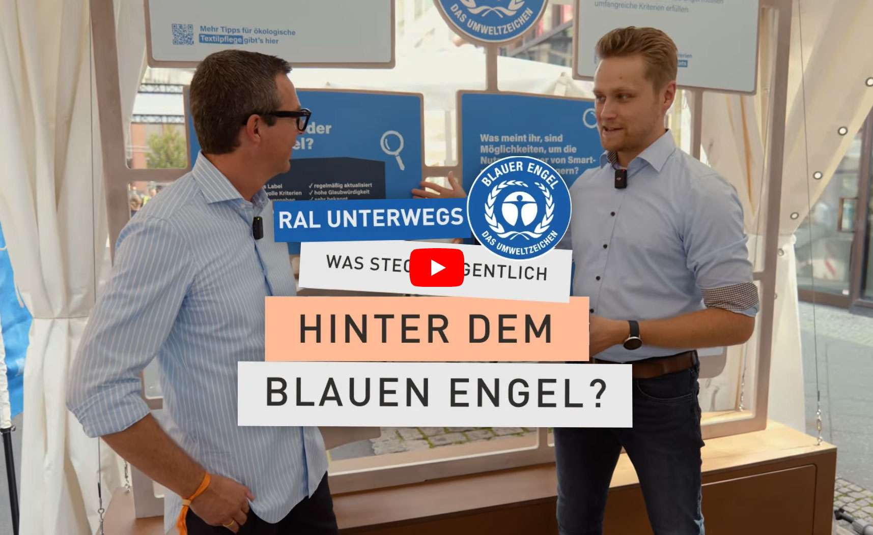 Vorschaubild zum Blauer Engel Video mit Martin Kern RAL und Herrn Strube vom Ministerium